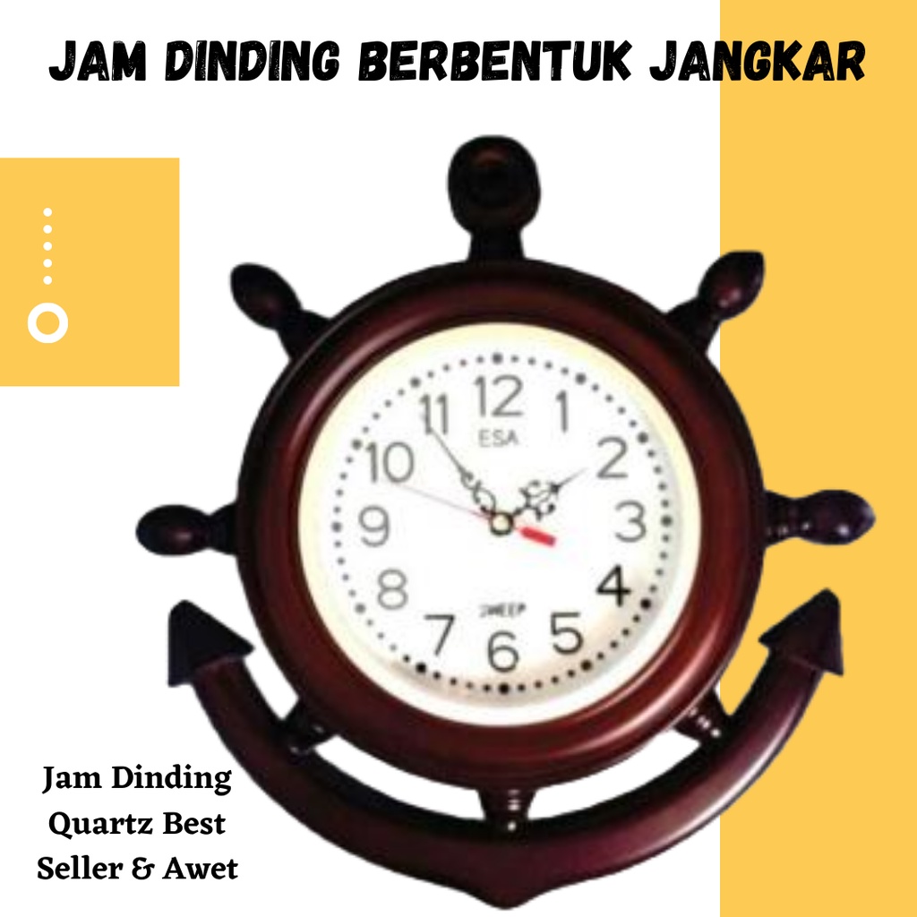 TERBARU!!!JAM DINDING BERBENTUK JANGKAR / Jam Dinding Quartz Best Seller &amp; Awet