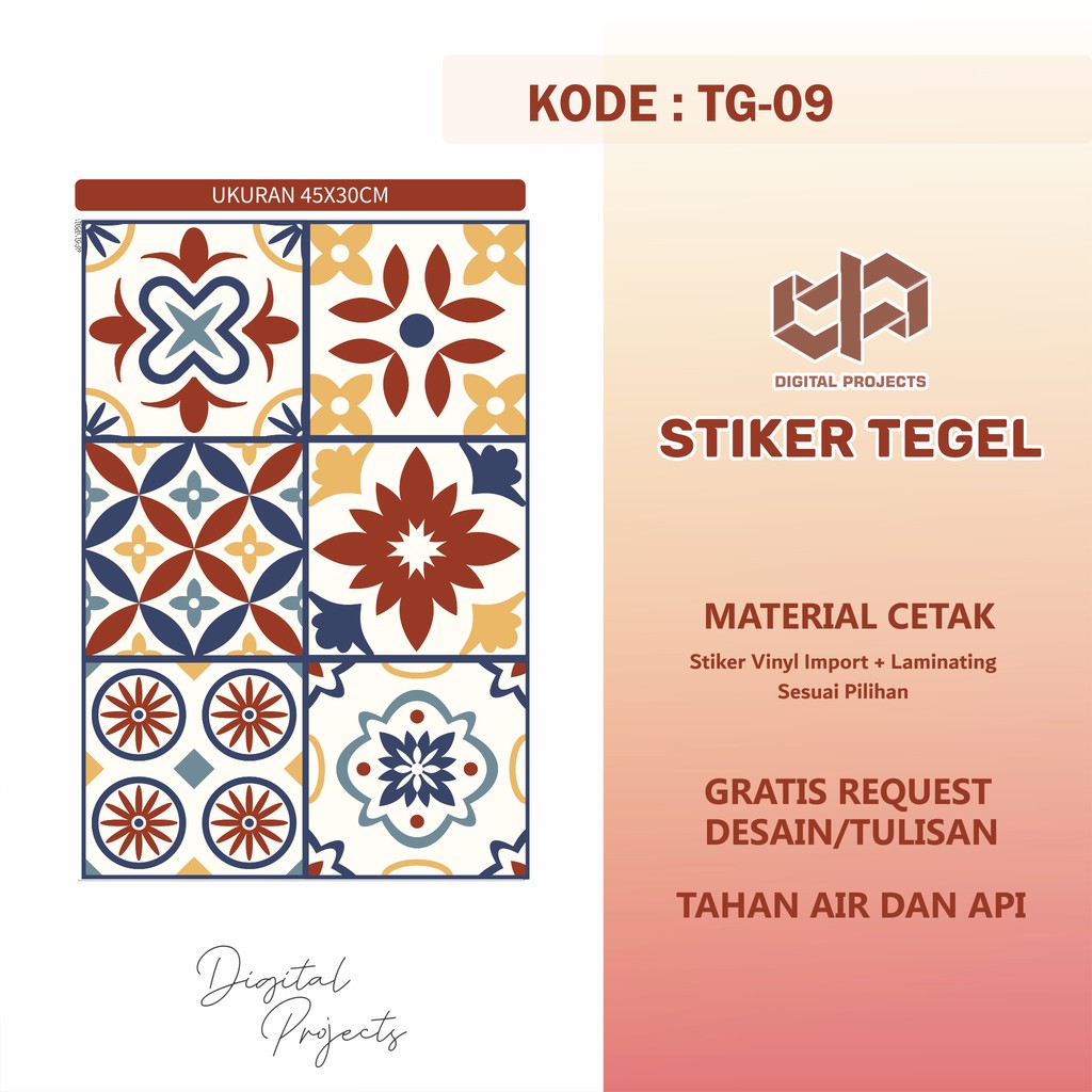 Stiker tegel lantai  stiker dinding dapur  TG 09 Shopee 