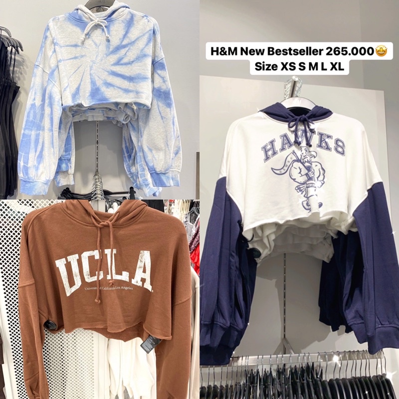 Hoodie H&M Crop Ucla Hawks Tie Dye Original Store