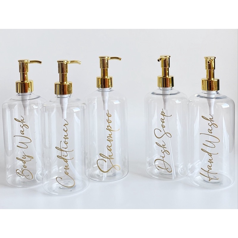 botol BENING 24 500ml GOLD CHIC LUXURY . aesthetic bottle minimalist refill organizer tempat sabun cair pump estetik