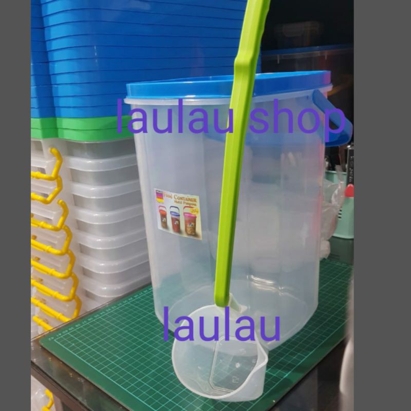 Aquarium Es buah 15 Liter + Gayung Nagata 995 Toples Plastik Rice Box Mirip Green Leaf 0166