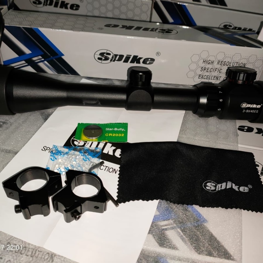 Teleskop spike 3-9x40 eg Tahan Getar Tutup Flip Kualitas Baik Murah