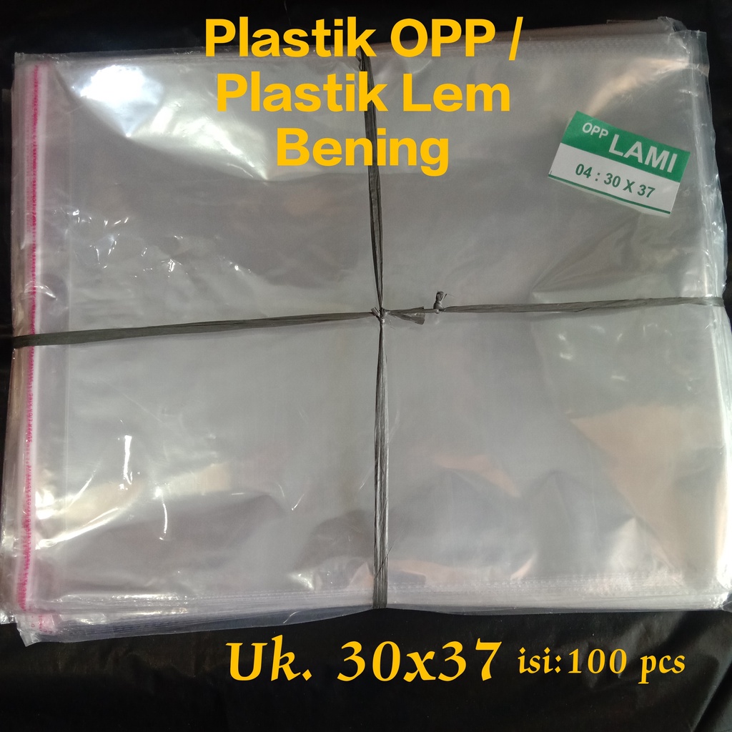 

Plastik OPP uk.30x37 Plastik Lem Bening Plastik Baju Sealing Tape Remove liner
