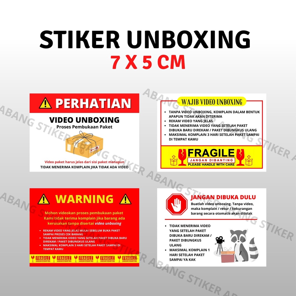 

Sticker Fragile Unboxing Pengiriman Olshop 7 x 5 cm