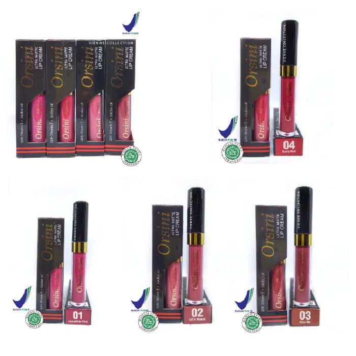 LIPCREAM TAHAN LAMA ORSINI ISI 12 PCS ULTRA MATTE LIPCREAM BPOM LIPCREAM MURAH
