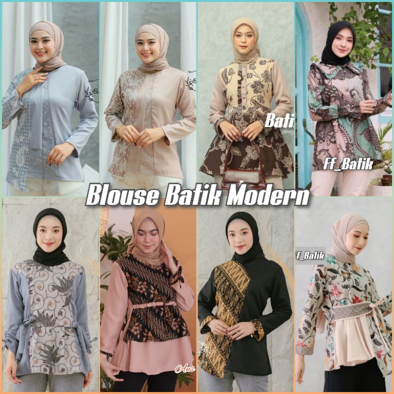 tey-17 Batik wanita ASJ SA HRB026 Kenongo Kemeja Tosca Pendek