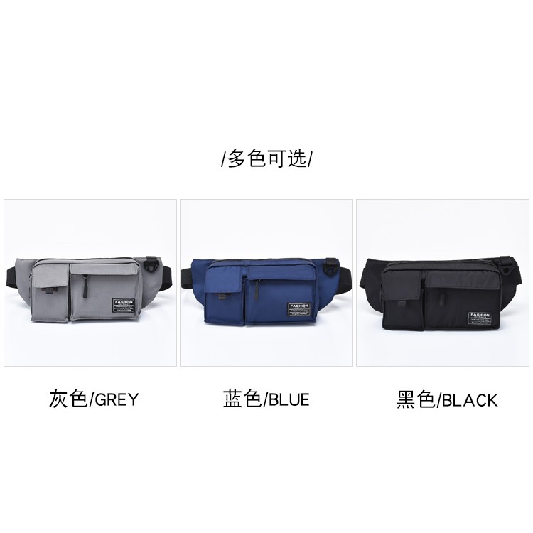 AND COD T183 Tas Pinggang Fashion Unisex Polyester Waistbag Pria Wanita Anti Air Style Korea