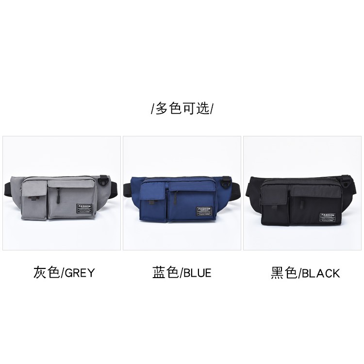 AND COD T183 Tas Pinggang Fashion Unisex Polyester Waistbag Pria Wanita Anti Air Style Korea