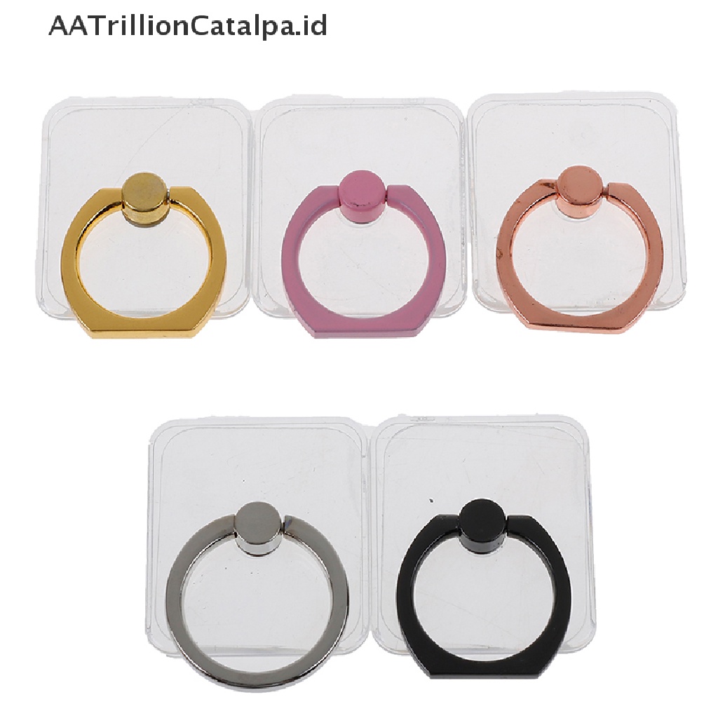 (AATrillionCatalpa) Kacamata Transparan 360 Derajat Universal° Ring Stand Holder Hp Bentuk Kepala Kucing