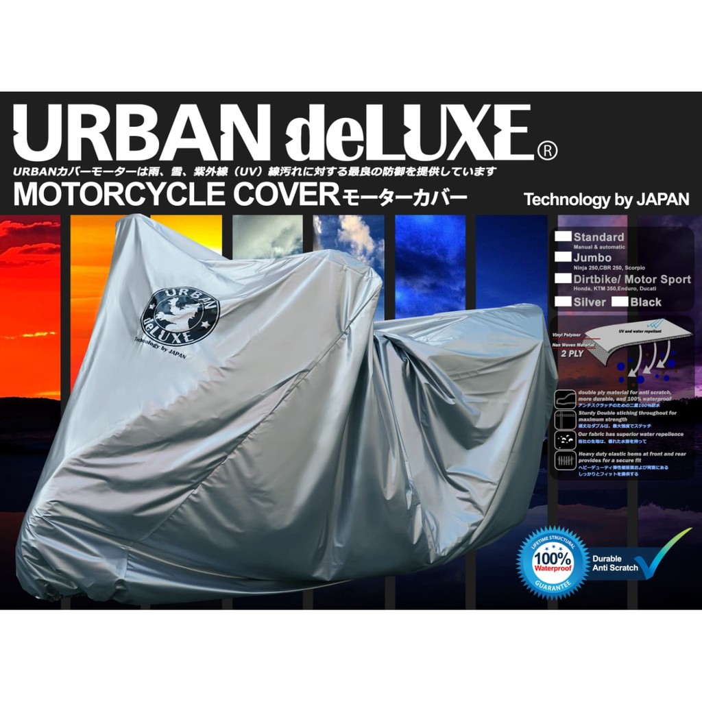 Urban Deluxe / Cover Motor 2 Lapis Ducati Hypermotard 100% Waterproof Dan Anti Gores / DSM
