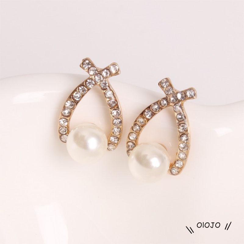 Korea Elegan Anting Mutiara Wanita Fashion Aksesoris Mewah - ol