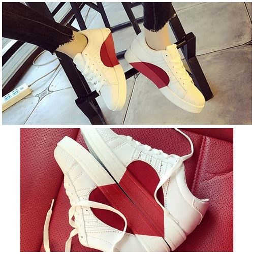 BJS763 - WHITE - Sepatu Sneakers Love Wanita Cantik SEPATU WANITA SNEAKERS SPORT OLAHRAGA MOTIF LOVE CINTA SARANGHAE BTS TALI FLAT FASHION IMPORT TERMURAH TERLARIS TERBARU BAGSTORE JAKARTA JSS763