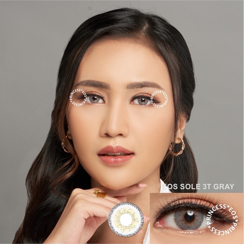 Softlens EOS Sole 3Tones Gray / Grey / Abu Normal Minus Beda Minus