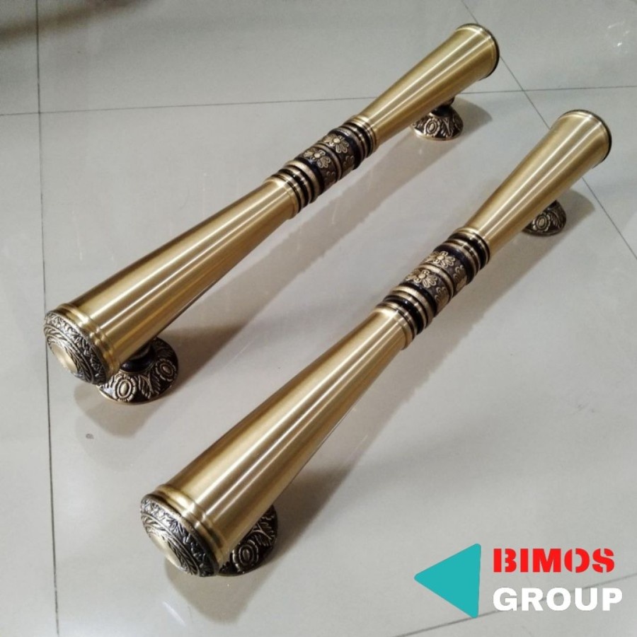 Handle Pintu Gagang Pintu Kuningan antik Model Godo Polos Ukir 60cm Handle Pintu Kuningan Antik