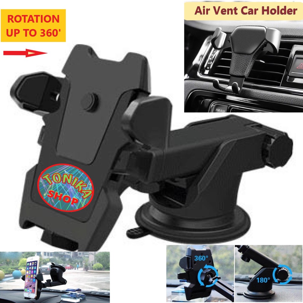 CAR HOLDER SMARTPHONE / holder handphone mobil holder hape holder HP mobil putar 360 derajat / cantel AC vent