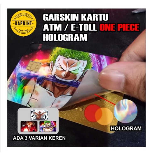 

skin sticker label (HOLOGRAM) STICKER GARSKIN KARTU ATM / E TOLL / E MONEY / FLAZZ ANIME ONE PIECE LUFFY SANJI ZORO