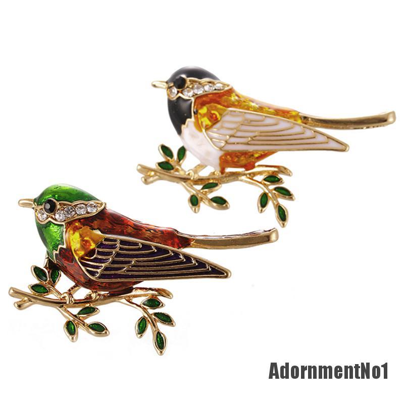 (Adornmentno1) Bros Pin Desain Burung Hias Kristal Berlian Imitasi Aksesoris Wanita