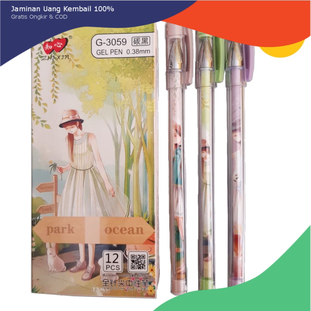 

Bolpen Gel Zhixin G-3059 Tinta Hitam 0.38mm/Love In Ballpoint/Zhi Xin Bolpoin/Ballpen/Pulpen 0.38