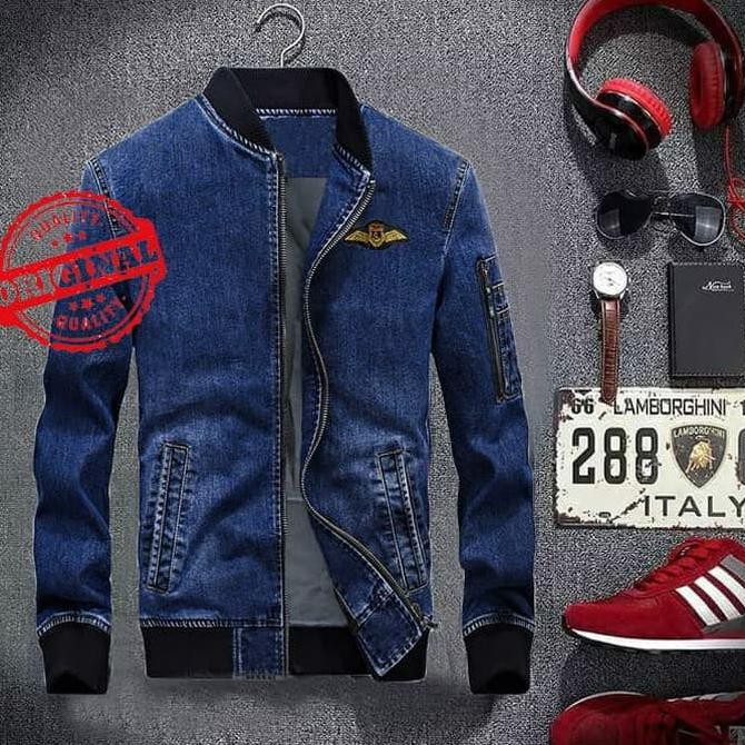 ktv3 jaket jeans bomber aril nhl - nhl wybq