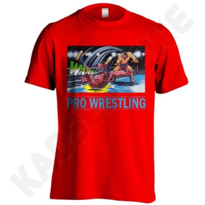 KAOS PRO WRESTLING - 001 - MERAH UKURAN S-XXL