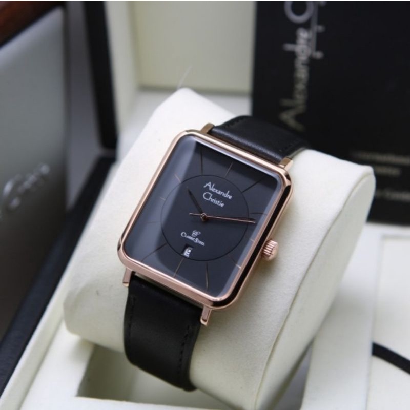 jam tangan pria original alexandre christie AC8662MD KULIT