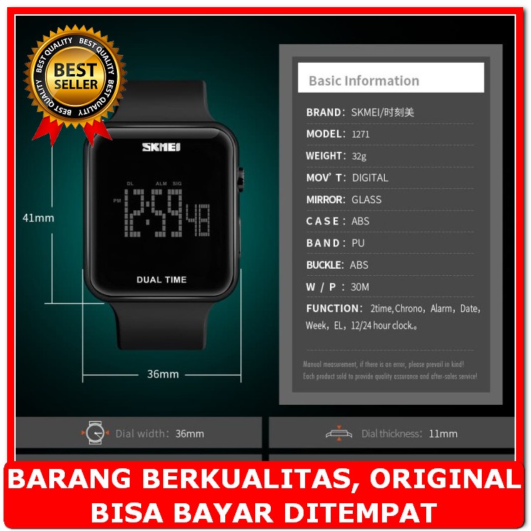 Jam Tangan Gc Rubber Free Kalung 3Cm Jam Murah-Jam Fashion-Terlar VO676  Pria / Digital Original S