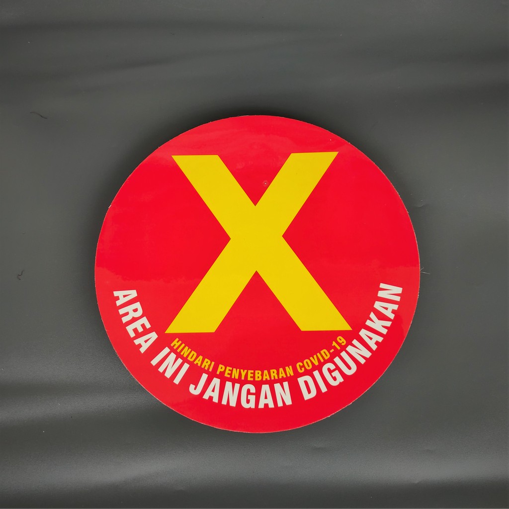 

Stiker Jaga Jarak Versi X, Stiker Vinyl Diameter 22 cm, Waterproof Laminasi Glossy