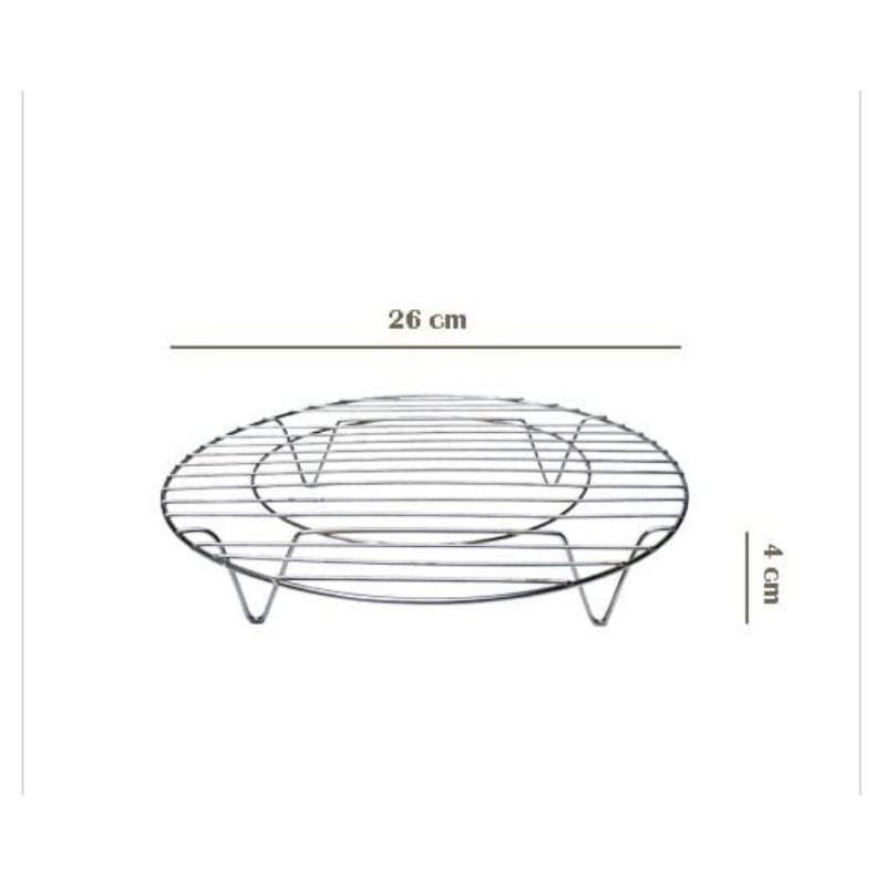 cooling rack bulat stainless / alat pendingin kue / tatakan panci anti panas stainless 21 cm 26 cm