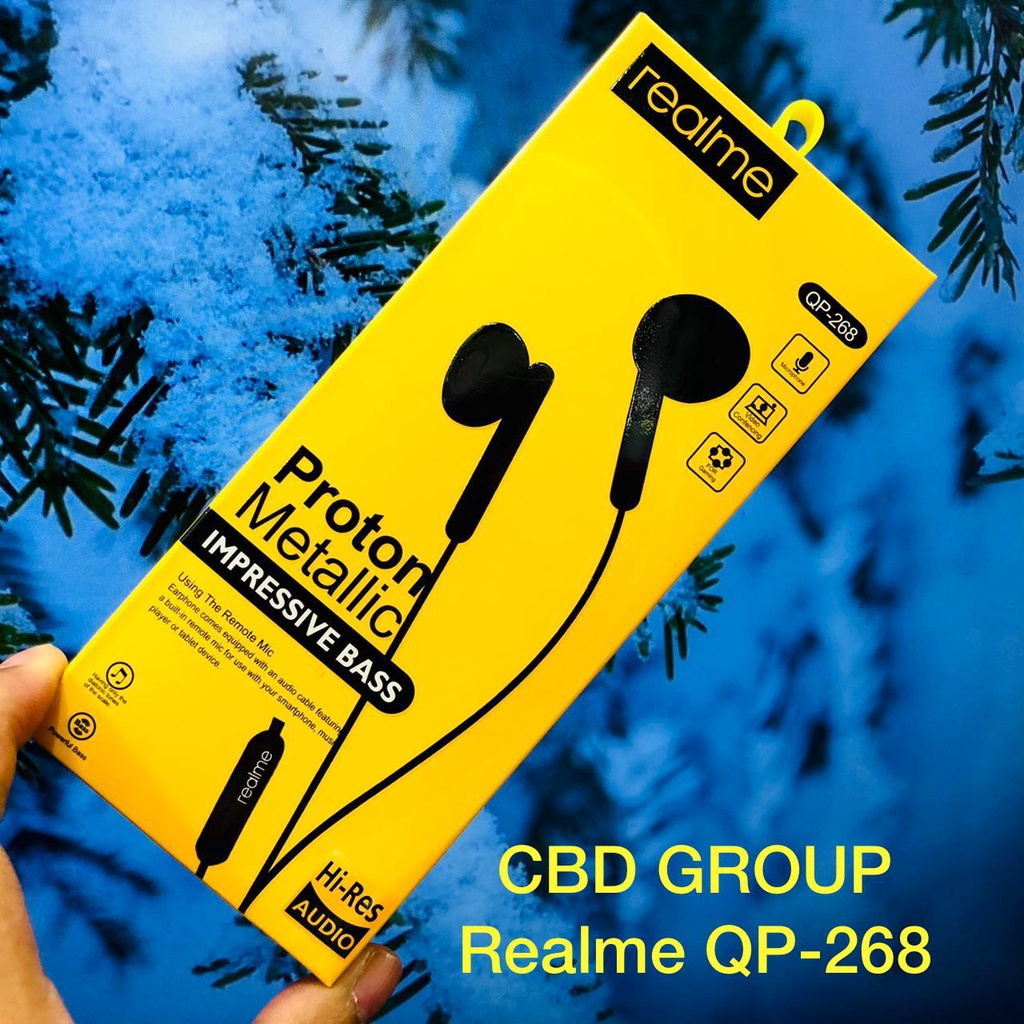 Earphone REALME QP-268 / headset handfree earphone REALME QP-268 MIC PROTON METALLIC BASS