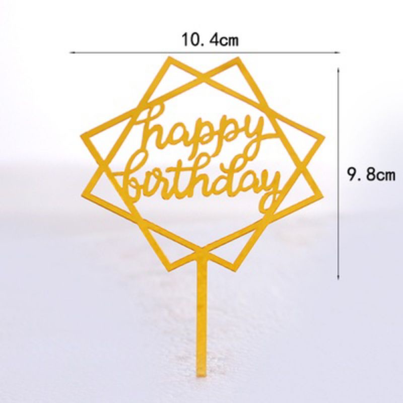 Hiasan kue ultah akrilik cake topper happy birthday