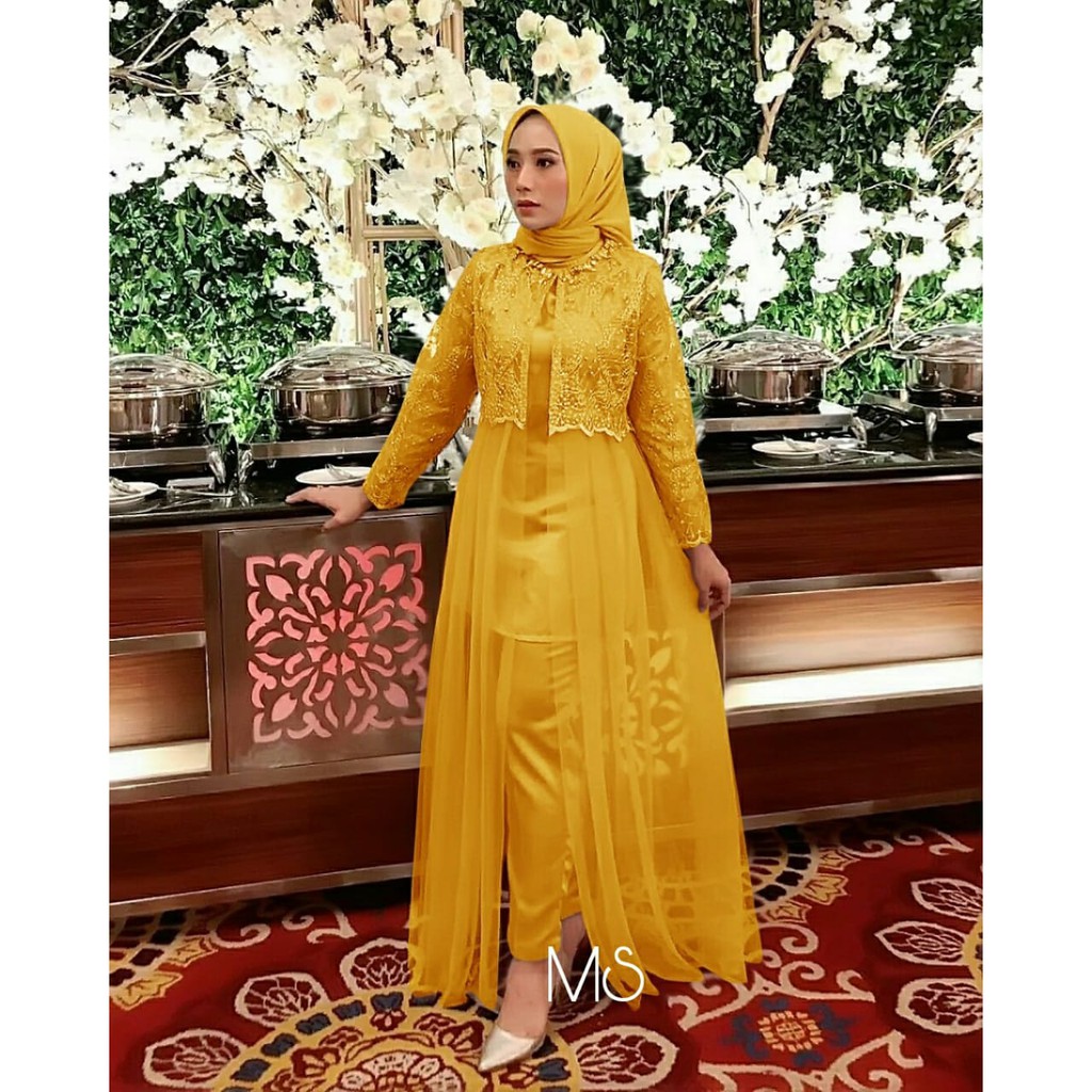 SET ATTELIER JUMBO BRUKAT/ SET WANITA KONDANGAN/SET GAMIS MUSLIM/SETELAN WANITA TERBARU/SET IMPORT-7