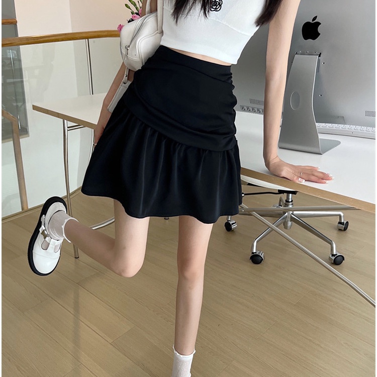 #Sisjuly# Baru Tinggi Pinggang Irregular Pleated Musim PanasAKata Hip Tas Bermartabat Rasa Desain Sesuai denga