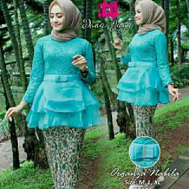 Realpic Stelan Kebaya Brukat Organza Nabila +Rok Original Butik