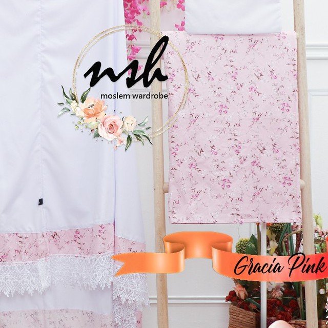 [𝓷𝓼𝓱] Mukena Anak Katun Jepang Santri Renda Love (Muat Hingga Ukuran Tanggung)-Gracia Pink