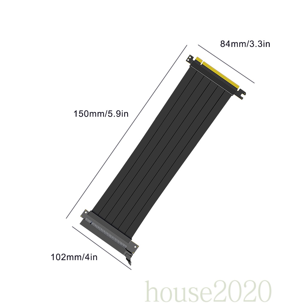 [HOUSE2020]PCI-E Cable PCI-E 16x 3.0 Extension Cord Graphic Card Extender Cable Computer Accessory, Dual 180°, 15cm