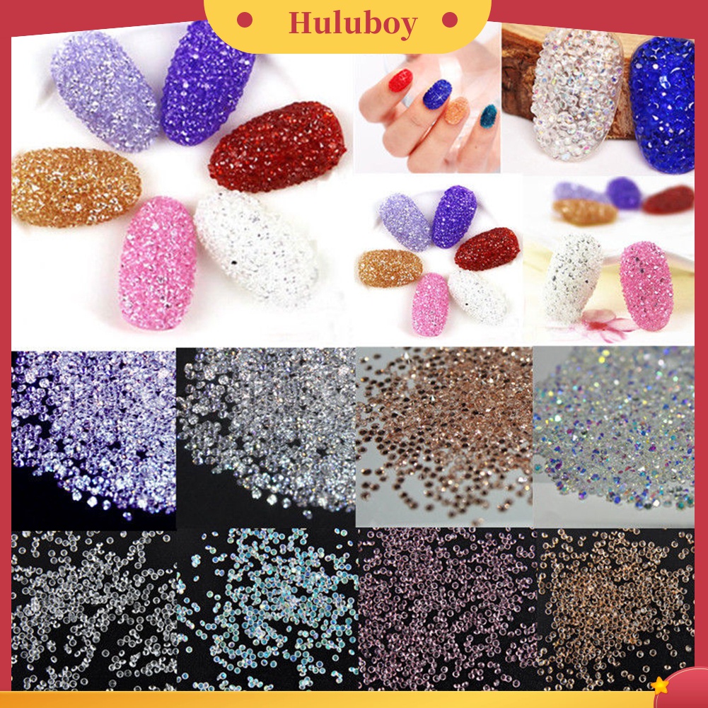 Huluboy Huluboy♡ 1000pcs Pasir Berlian Imitasi Mini 1.2mm Untuk Dekorasi Nail Art DIY