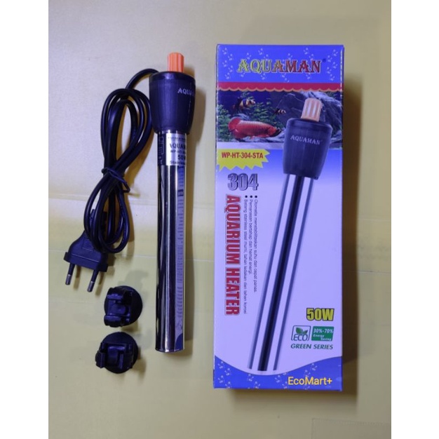 Heater Aqura/Aquaman 50 watt Stainless Steel Penghangat Air Akuarium/Kolam