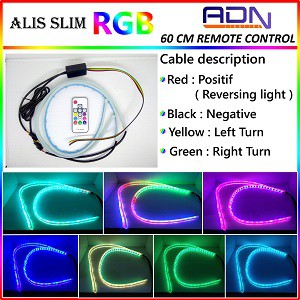 lampu led alis drl slim 30cm 60cm RGB remote 8 warna sein running 30cm 60 cm