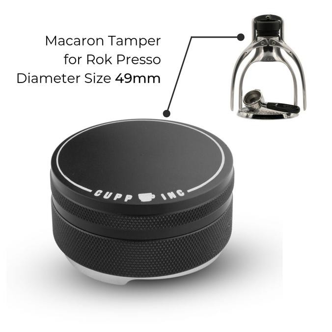 LJD TAMPER ROK PRESSO MACARON - COFFEE SMOOTHING TAMPER 49MM BLACK