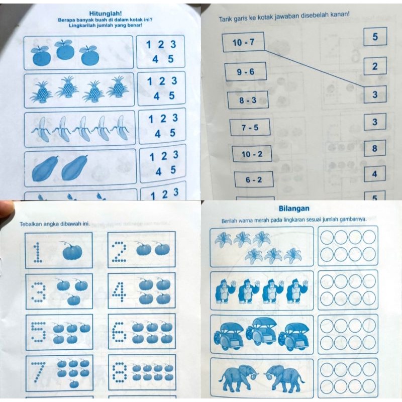 Buku Pintar Menulis Huruf Besar Kecil Berhitung Mat Matematika TK A TK B Alphabet