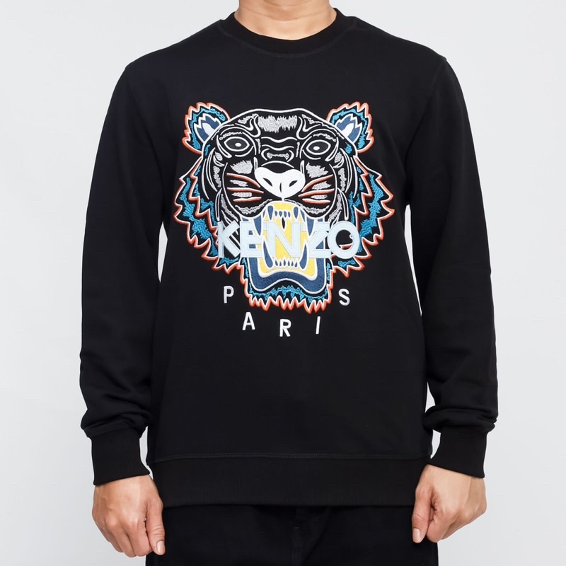 Ken. Tiger Crewneck White Blue