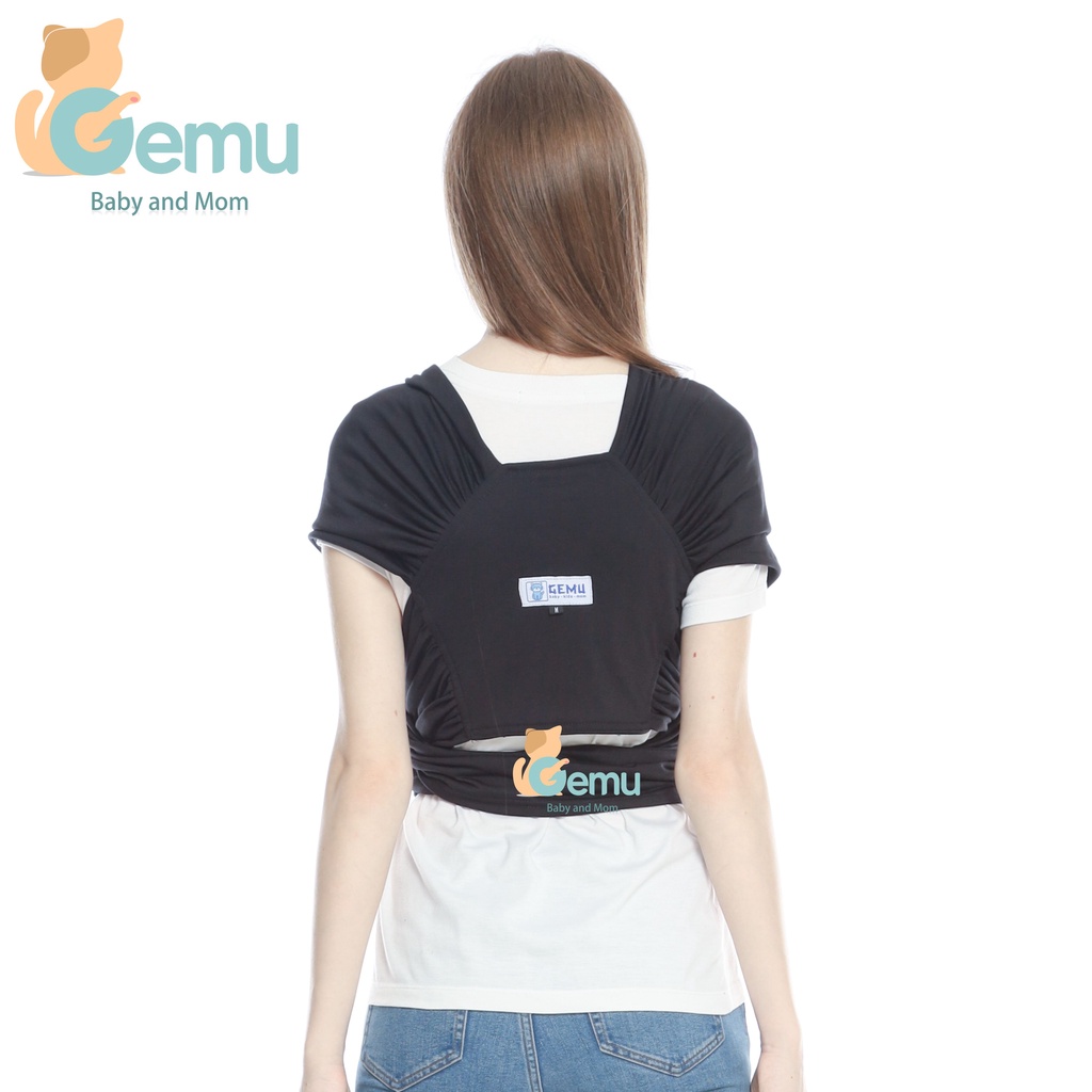 Gendongan Bayi Depan Samping M Shape Geos Gendongan Kaos Baby Wrap Instan with Sash Belt Premium GEMU