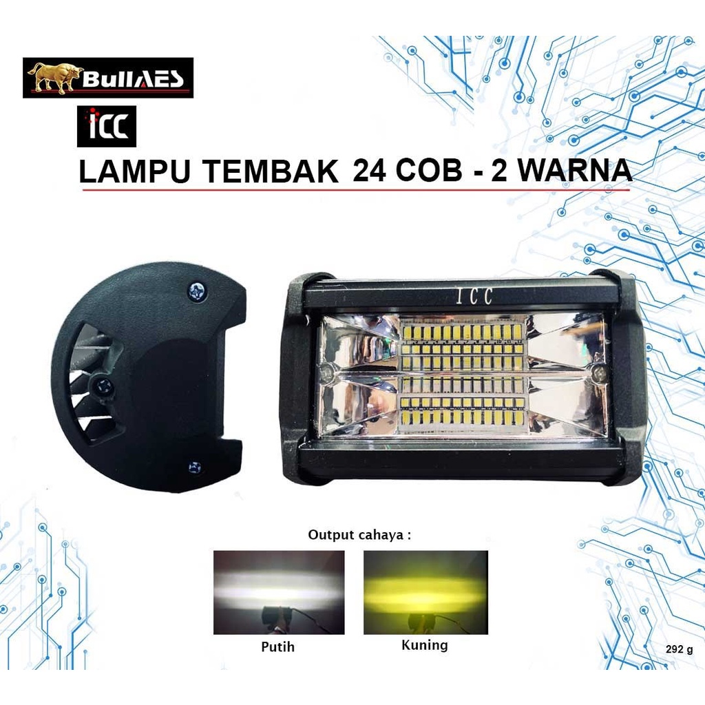 Lampu tembak 24 mata cob merk HJG 20 watt PUTIH KUNING AES-2204-AD