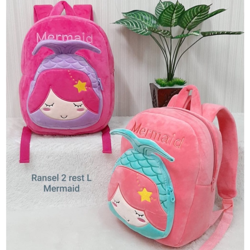 Tas Ransel Mermaid Size L/Bagpack Anak Tk Sd/Tas Mermaid/Tas Karakter/Tas Punggung