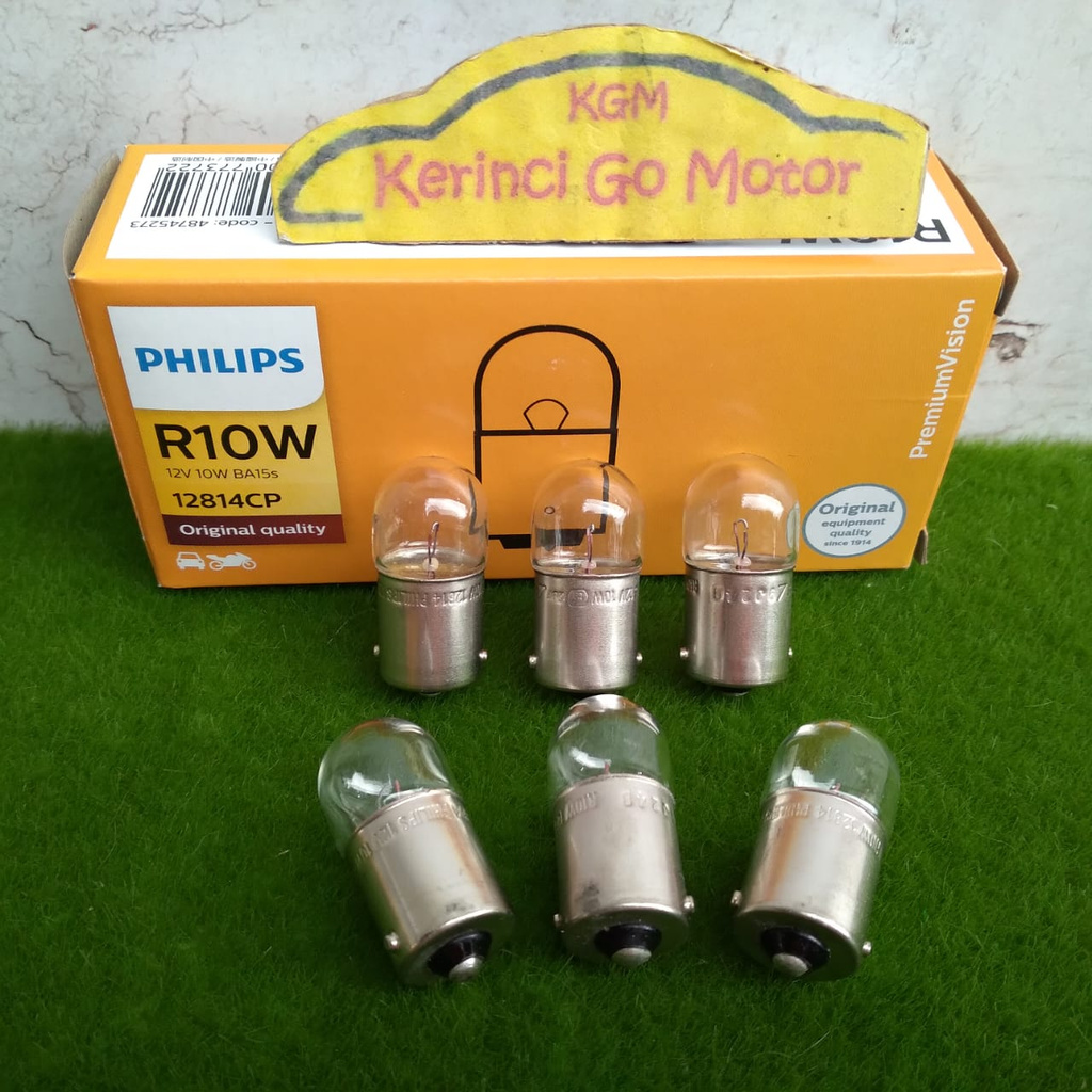 BOHLAM PHILIPS R10W 12V 12814 - LAMPU SEN PHILIPS KAKI 1 KECIL 12V