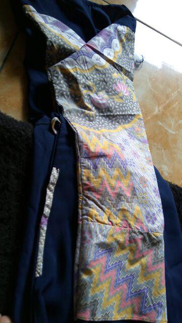 Gamis Syaqila Wolfis Mix Batik Primis Pastel Original Alsava