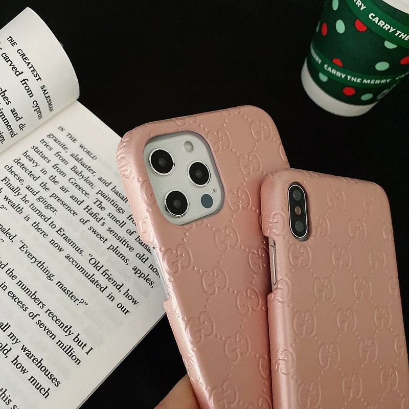 Hard Case Bahan Kulit Desain Gucci Untuk iPhone 12 11 Pro X XS MAX XR SE2 7 8 Plus