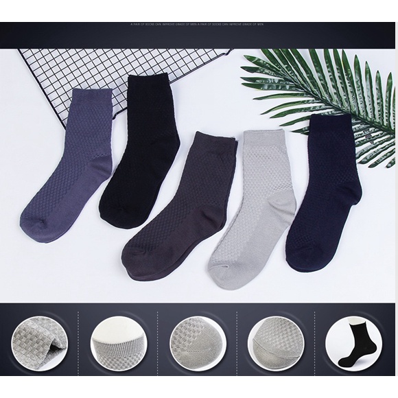 kaos kaki Pria Bambu Serat Kaus Kaki Kaus Kaki Anti Bakteri Kasual Bisnis Socks W03