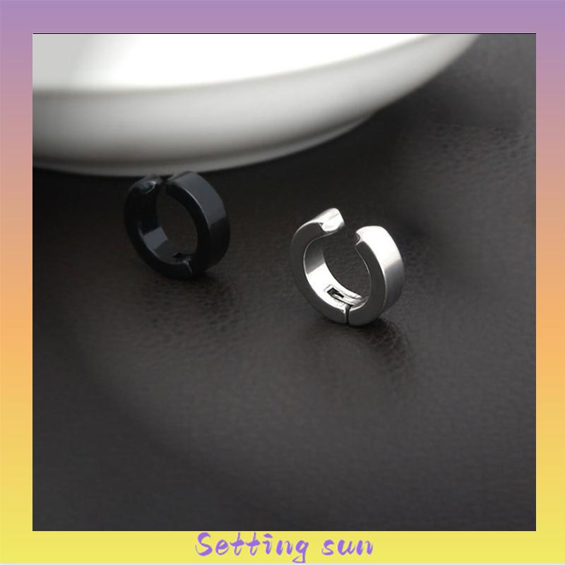 Anting Magnet Tanpa Lubang Telinga Palsu Bahan Titanium Steel TN