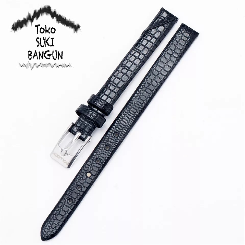 TALI JAM 8mm Leather CROCODILE Pattern Shining Watch Band Strap